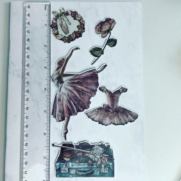 Elegant Ballet Dancer, Recital Outfits, Violin, Piano & Flowers, 34 Stickers - Picture 13 of 15